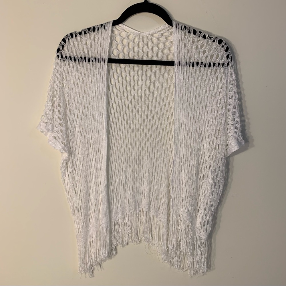 Vintage shawl with fringe 100% rayon
